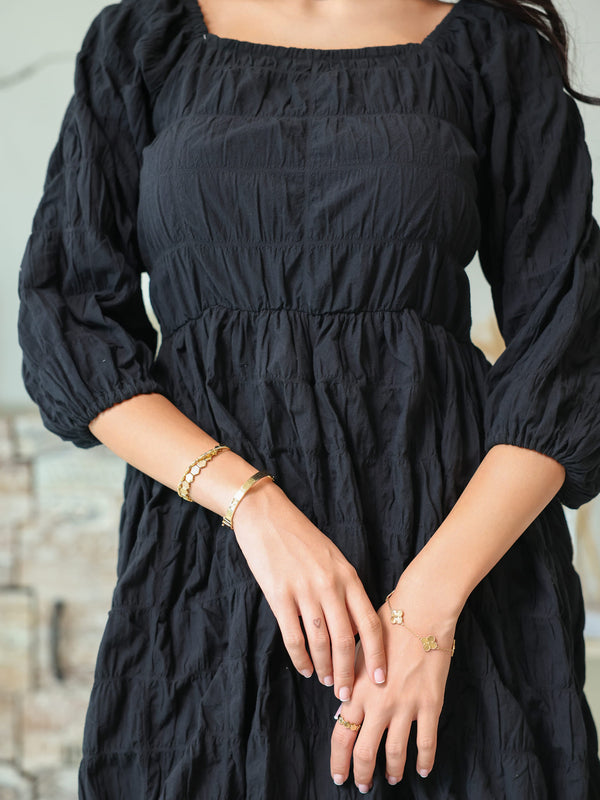 Feava Black Texture Dress