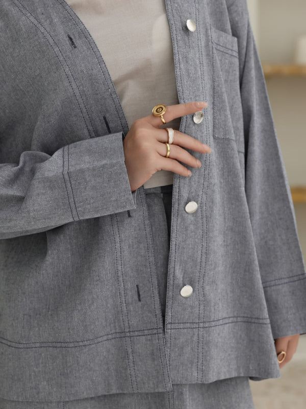 Grey Skye Skirt And Shirt Co Ord Set