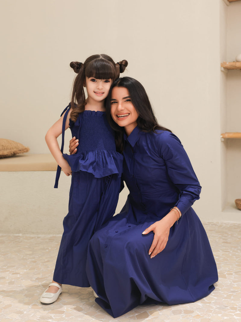 Mini Rivea Blue Cotton Co Ord Set