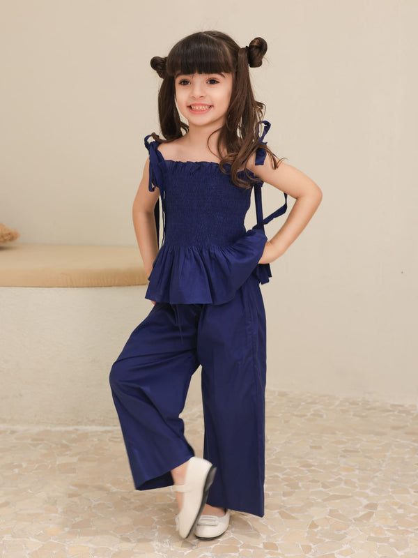 Mini Rivea Blue Cotton Co Ord Set