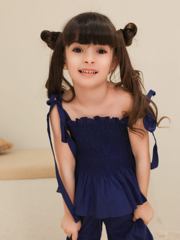 Mini Rivea Blue Cotton Co Ord Set