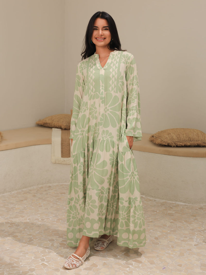 Aurora Green Long Dress