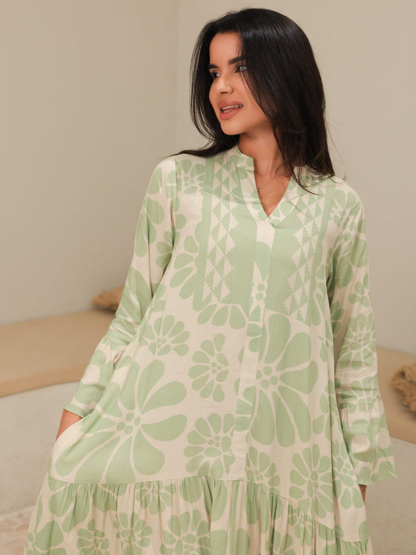 Aurora Green Long Dress