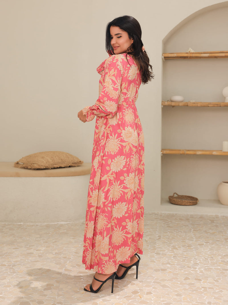 Fluff Pluff Floral Long Dress