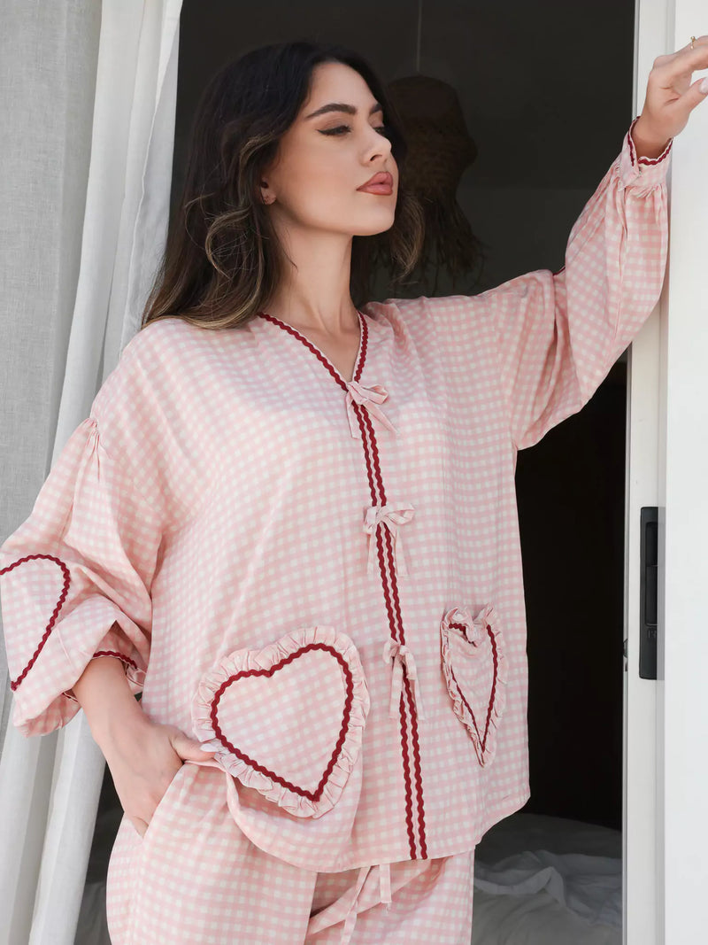 Soffie Pink Heart Lounge Shirt