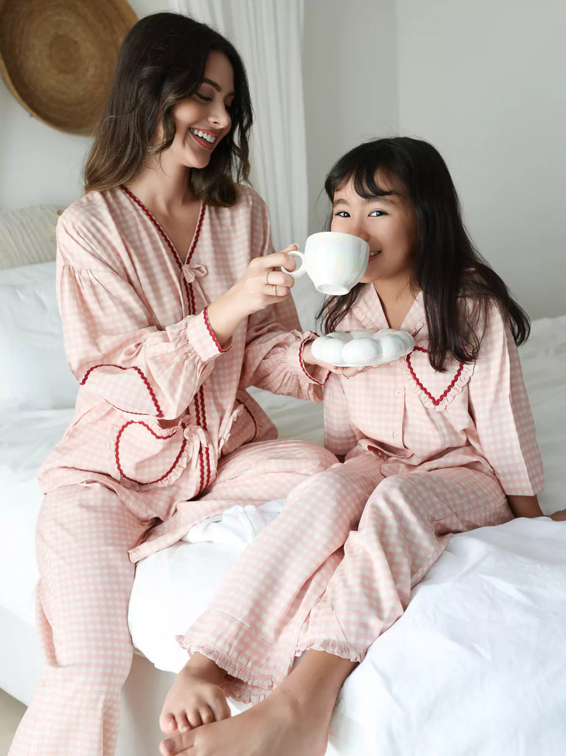 Mini Soffie Pink Heart Lounge Co Ord Set