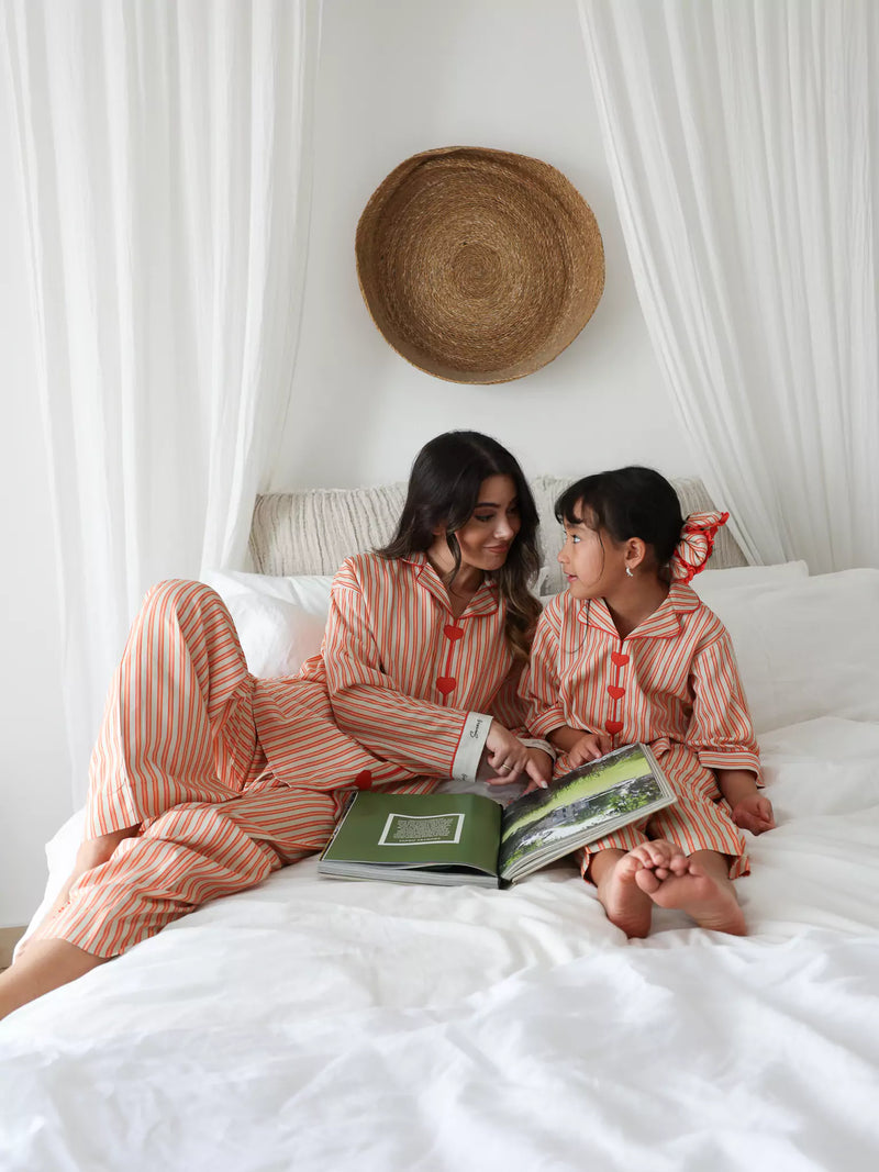 Mini Plushka Heart Detailed Co Ord Set For Girls