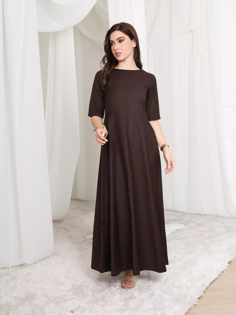 Cigar Panel Brown Long Dress Cigar Panel Brown Long Dress