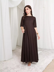 Cigar Panel Brown Long Dress