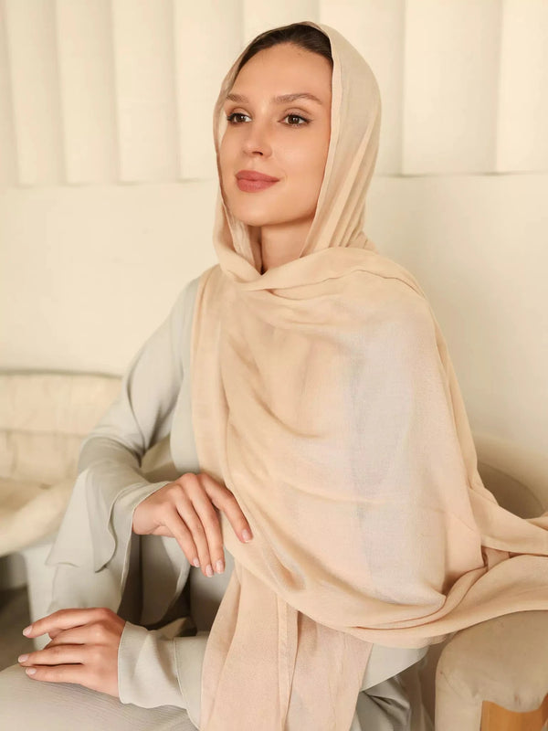 Breathable Soft Beige Desert Sand Modal Hijab