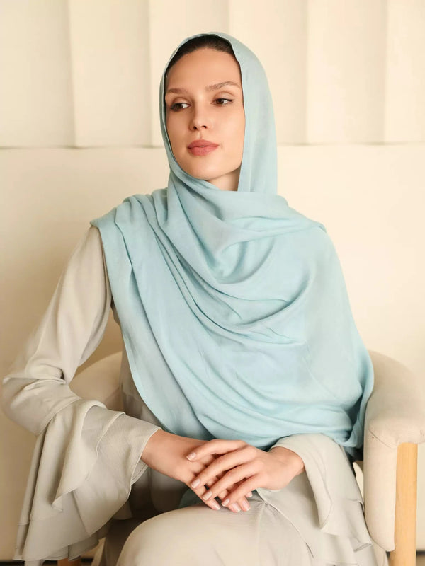 Breathable Soft Blue Gray Modal Hijab