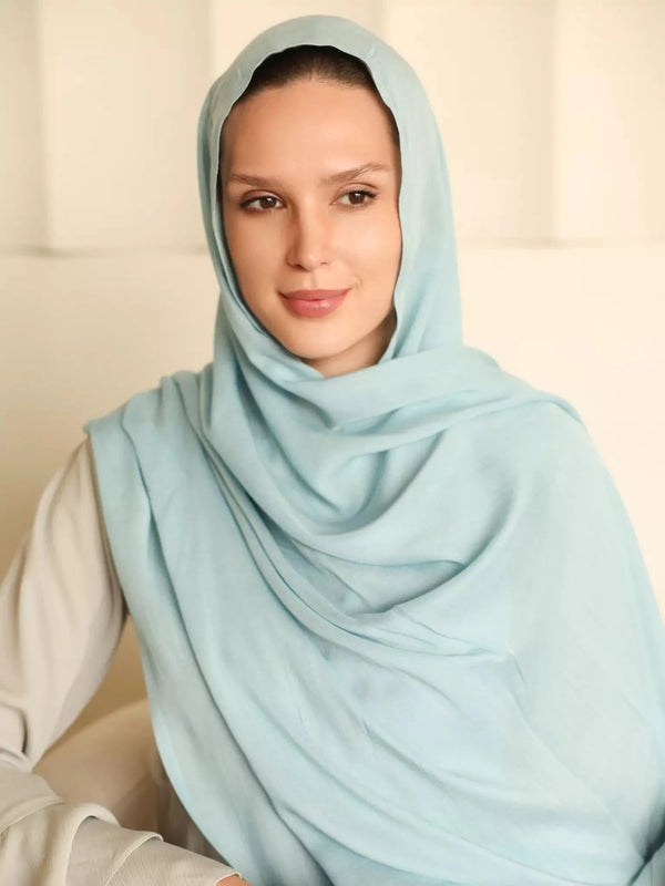 Breathable Soft Blue Gray Modal Hijab