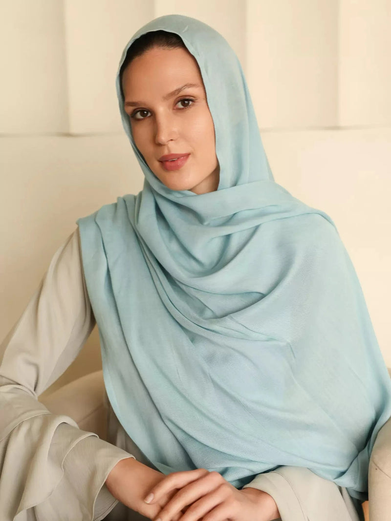 Breathable Soft Blue Gray Modal Hijab