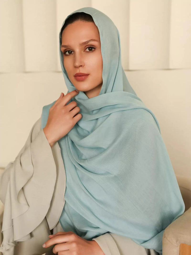 Breathable Soft Blue Gray Modal Hijab