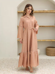 Kimy Beige Lace Cutwork Dress