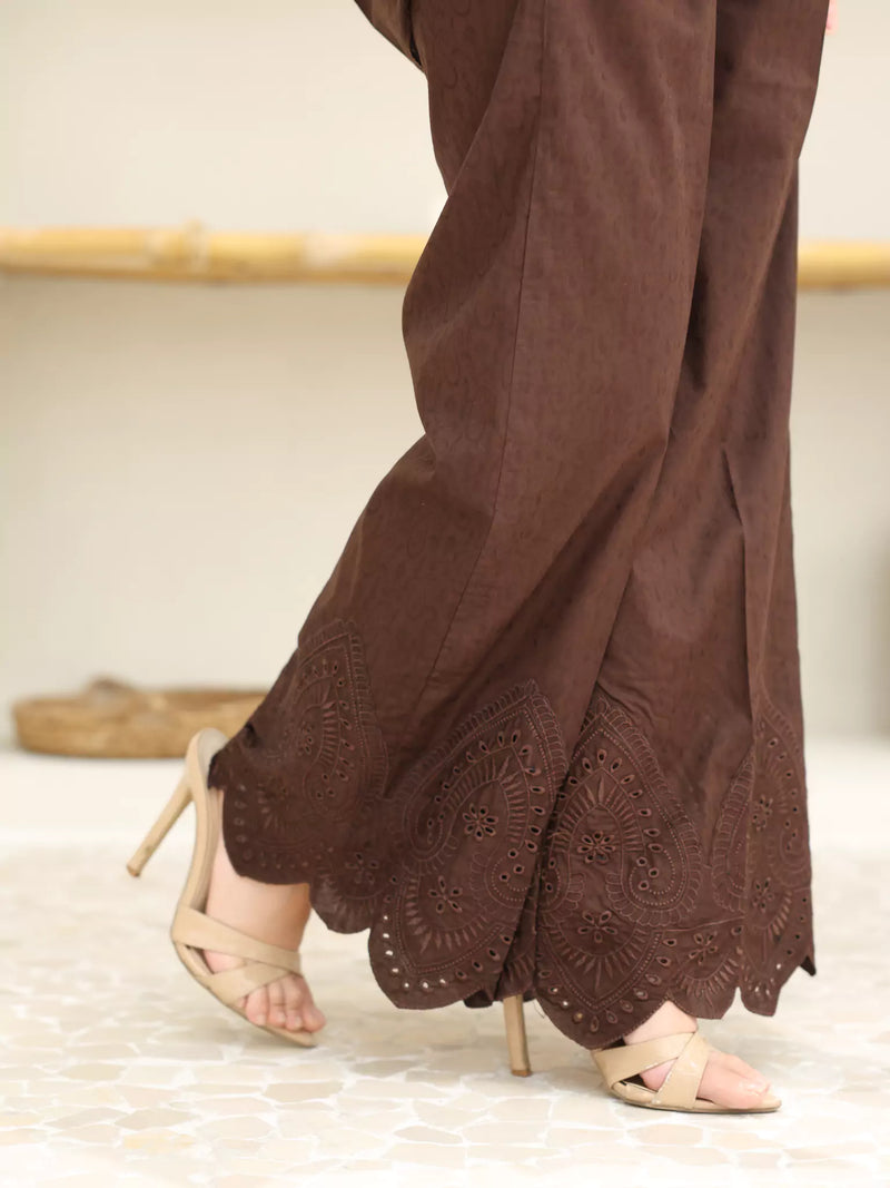 Auburn Brown Cut Work Co Ord Set