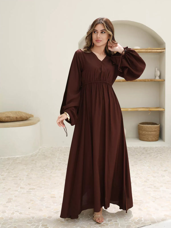 Milaska Brown Long Dress