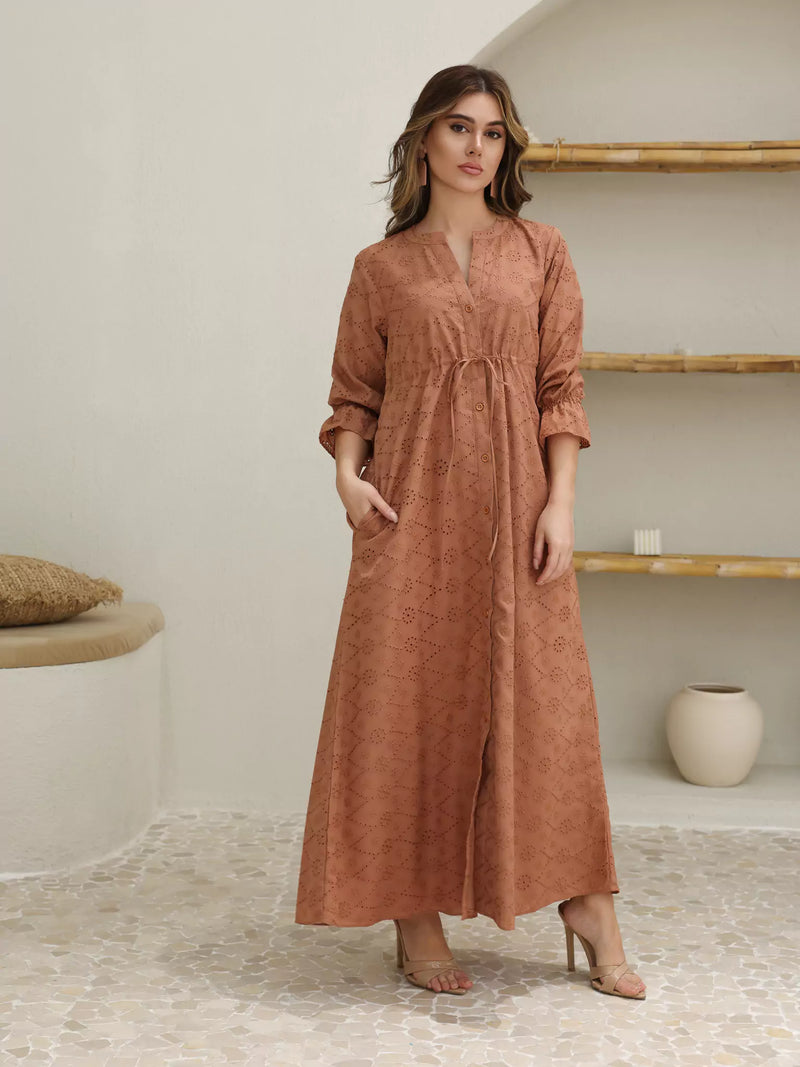 Rosewood Cutwork Long Dress