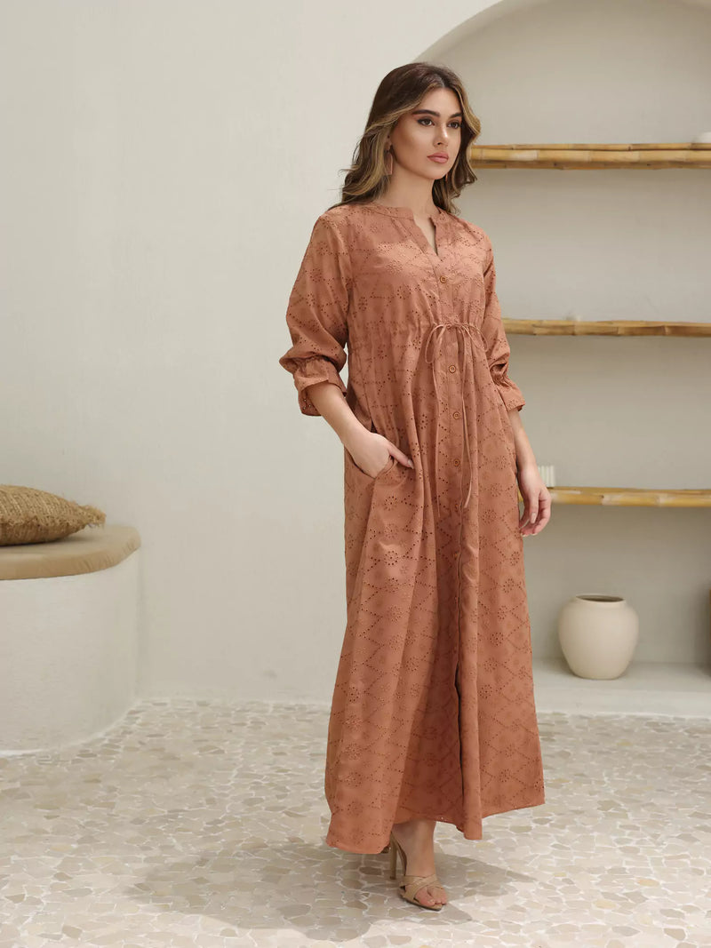 Rosewood Cutwork Long Dress