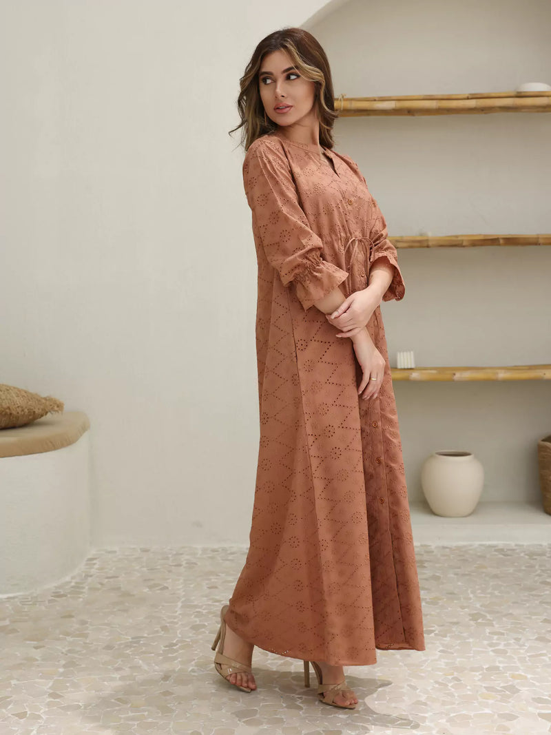 Rosewood Cutwork Long Dress