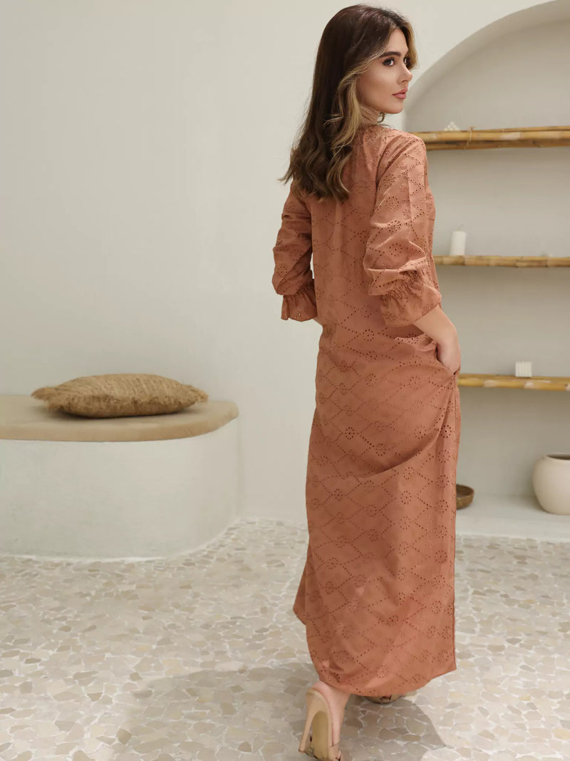Rosewood Cutwork Long Dress