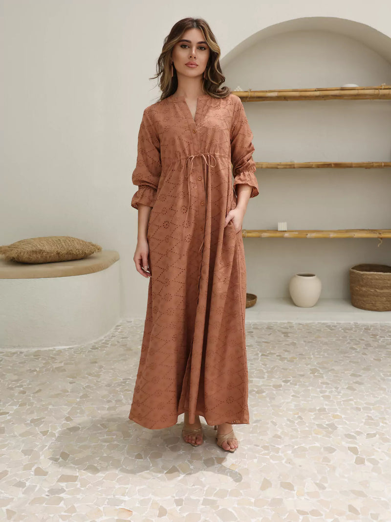 Rosewood Cutwork Long Dress