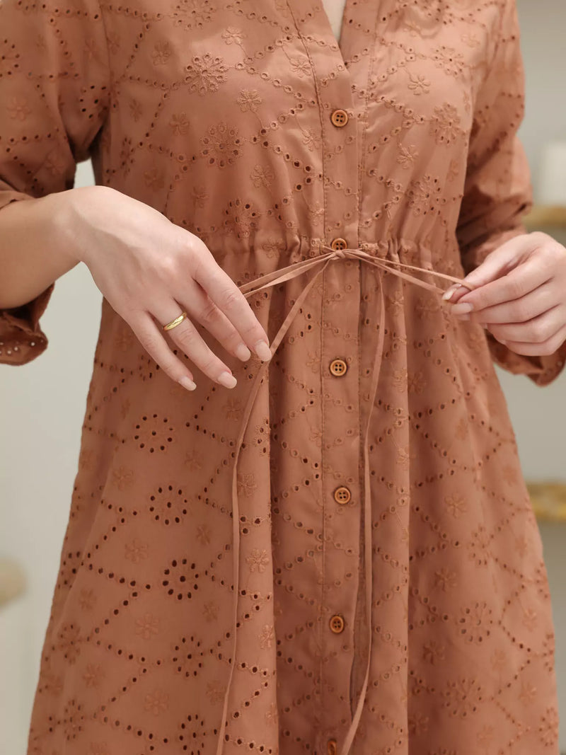 Rosewood Cutwork Long Dress