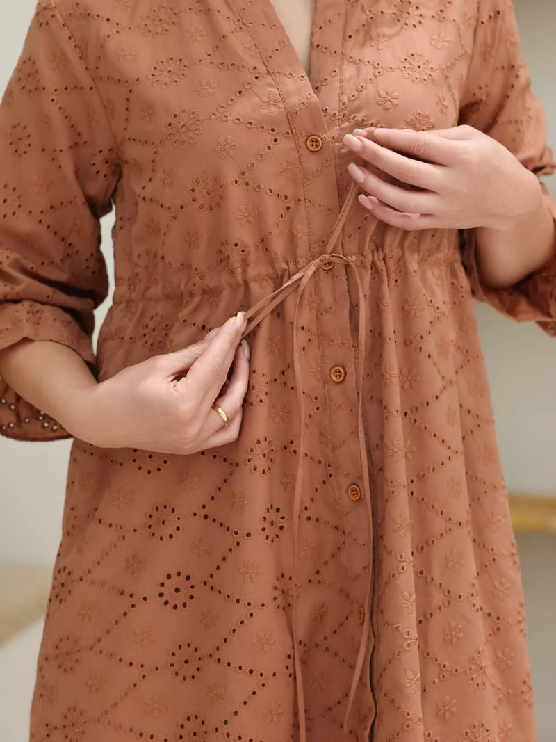 Rosewood Cutwork Long Dress