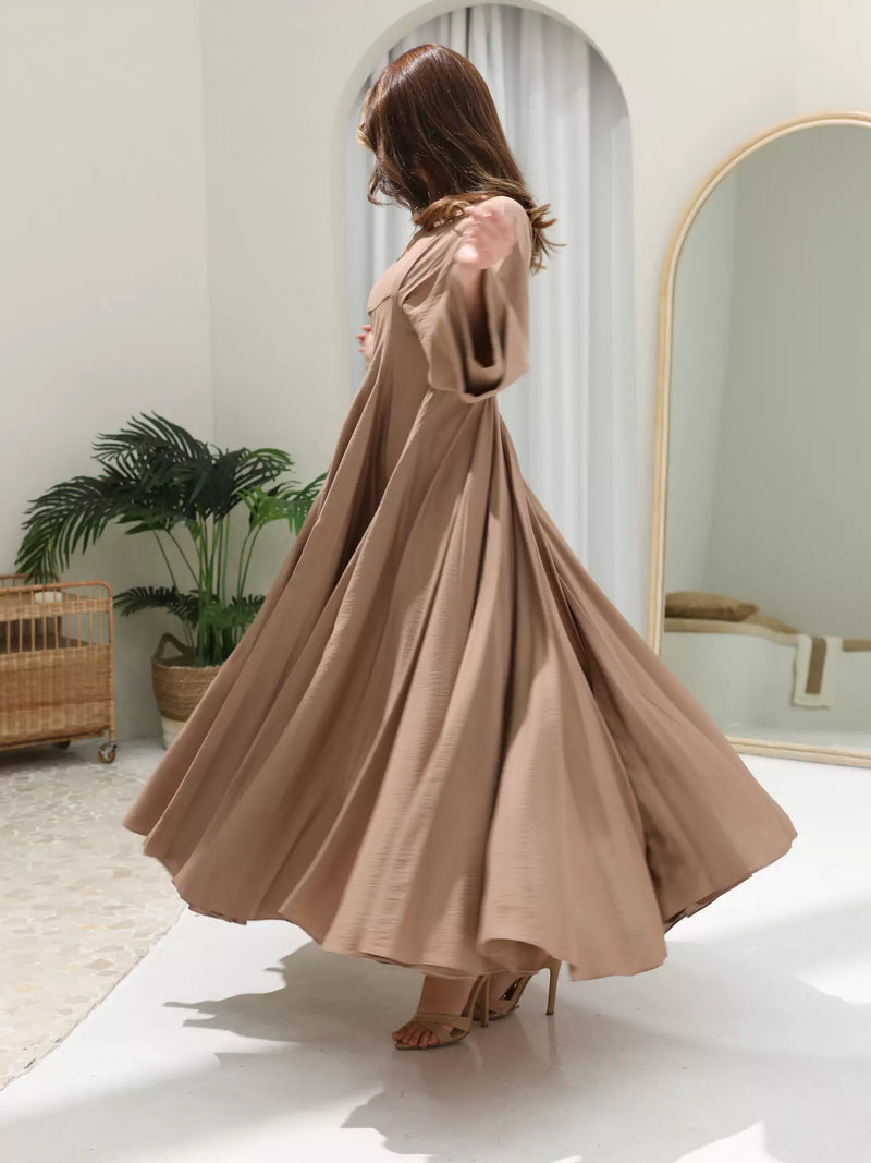 Kyra Beige Flowy Dress