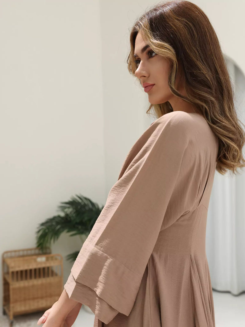 Kyra Beige Flowy Dress