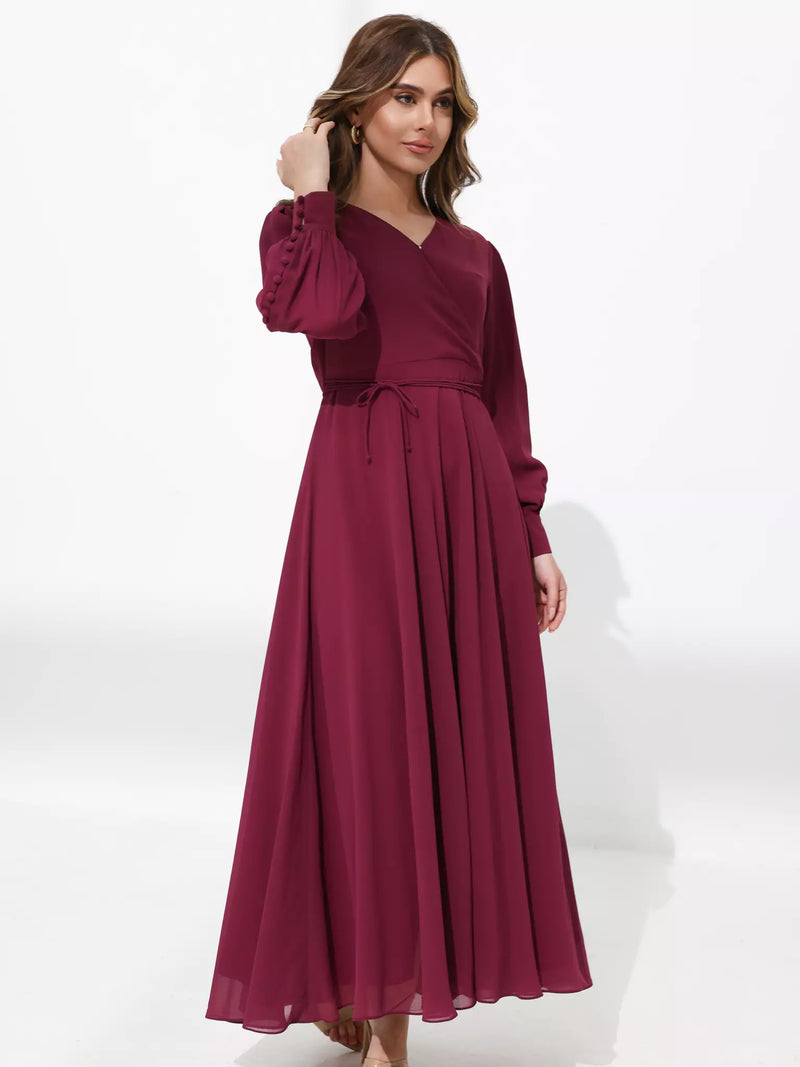 Gracie Plum Solid Long Dress