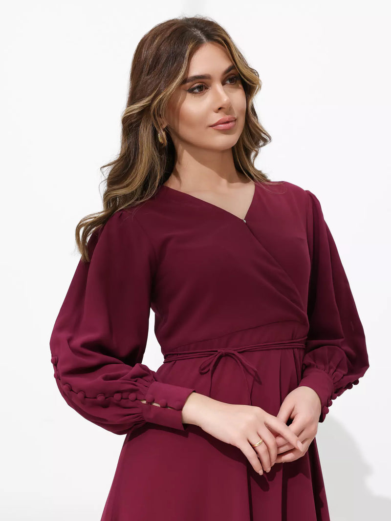 Gracie Plum Solid Long Dress