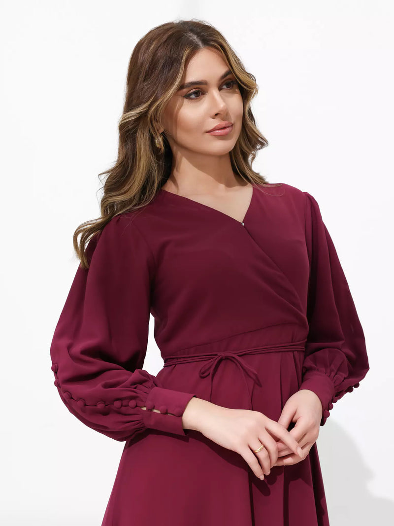 Gracie Plum Solid Long Dress