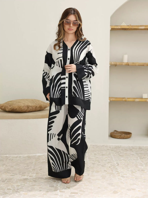 Kuroba Black And White Co Ord Set