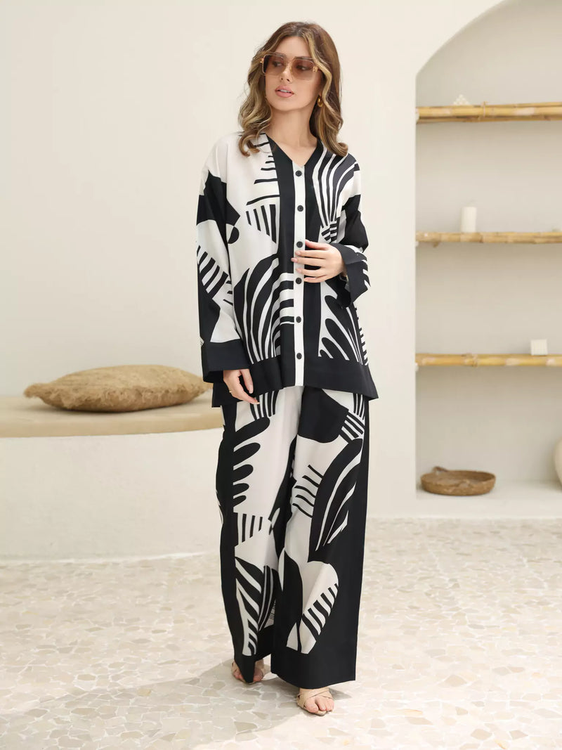 Kuroba Black And White Co Ord Set