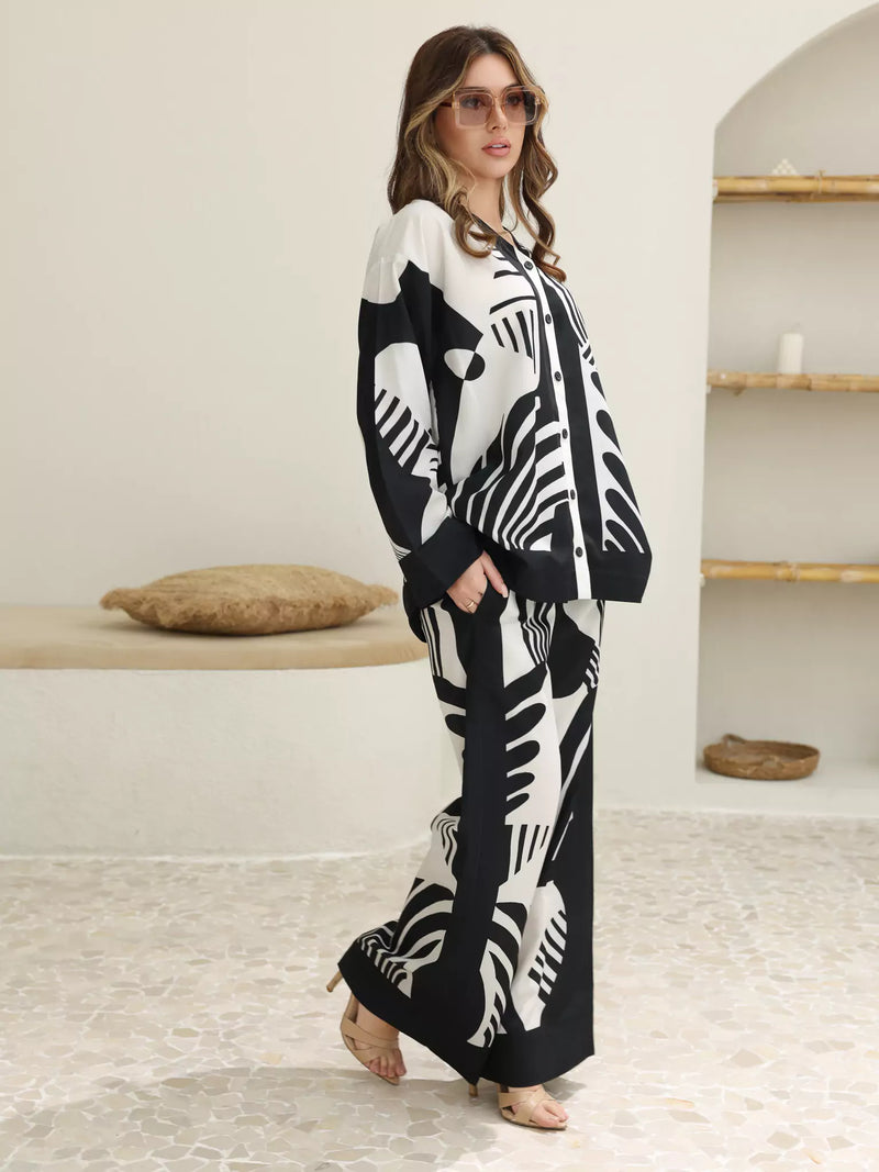 Kuroba Black And White Co Ord Set