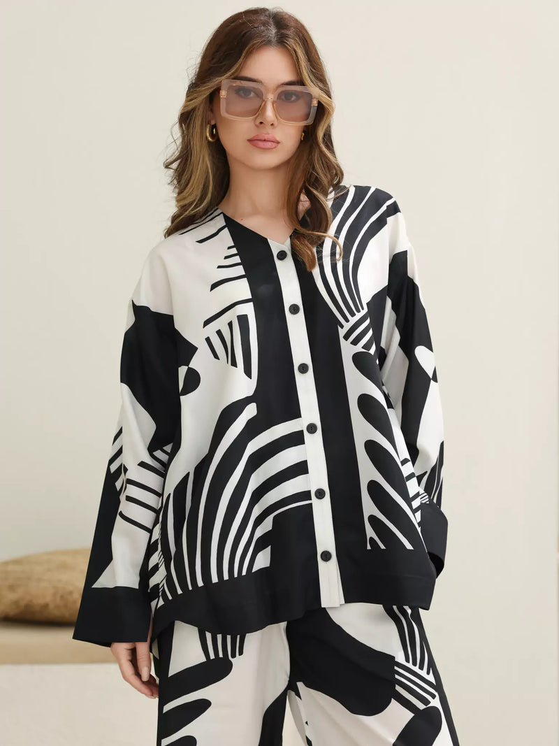 Kuroba Black And White Co Ord Set