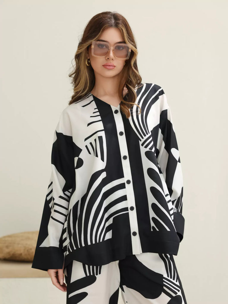 Kuroba Black And White Co Ord Set