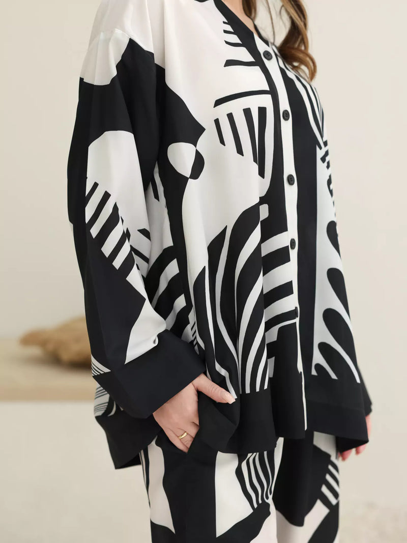Kuroba Black And White Co Ord Set