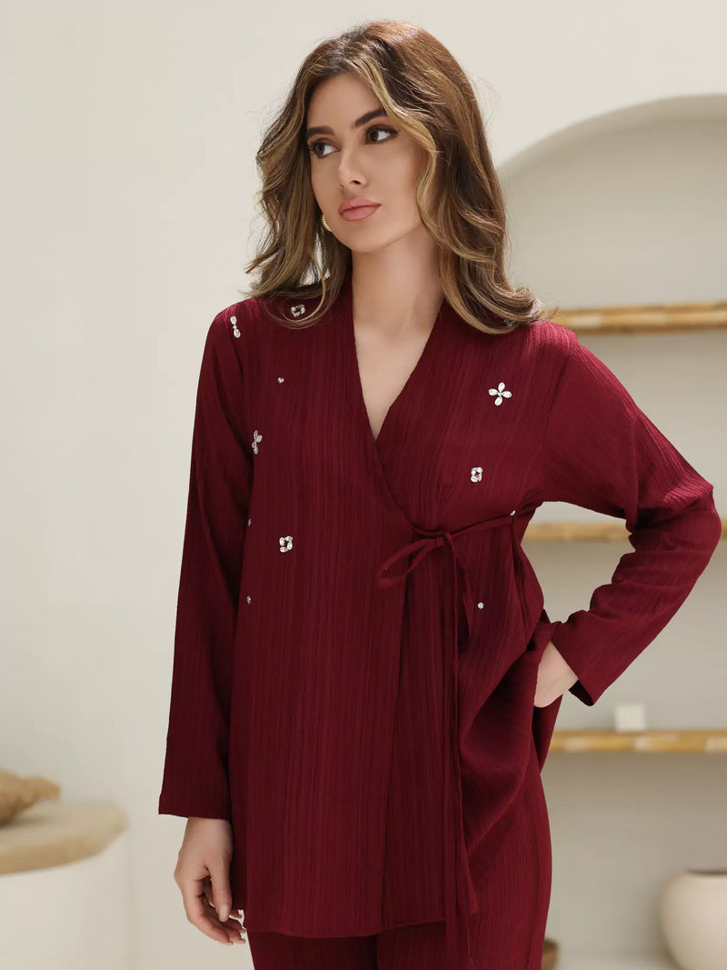 Rosso Embellished Co Ord Set