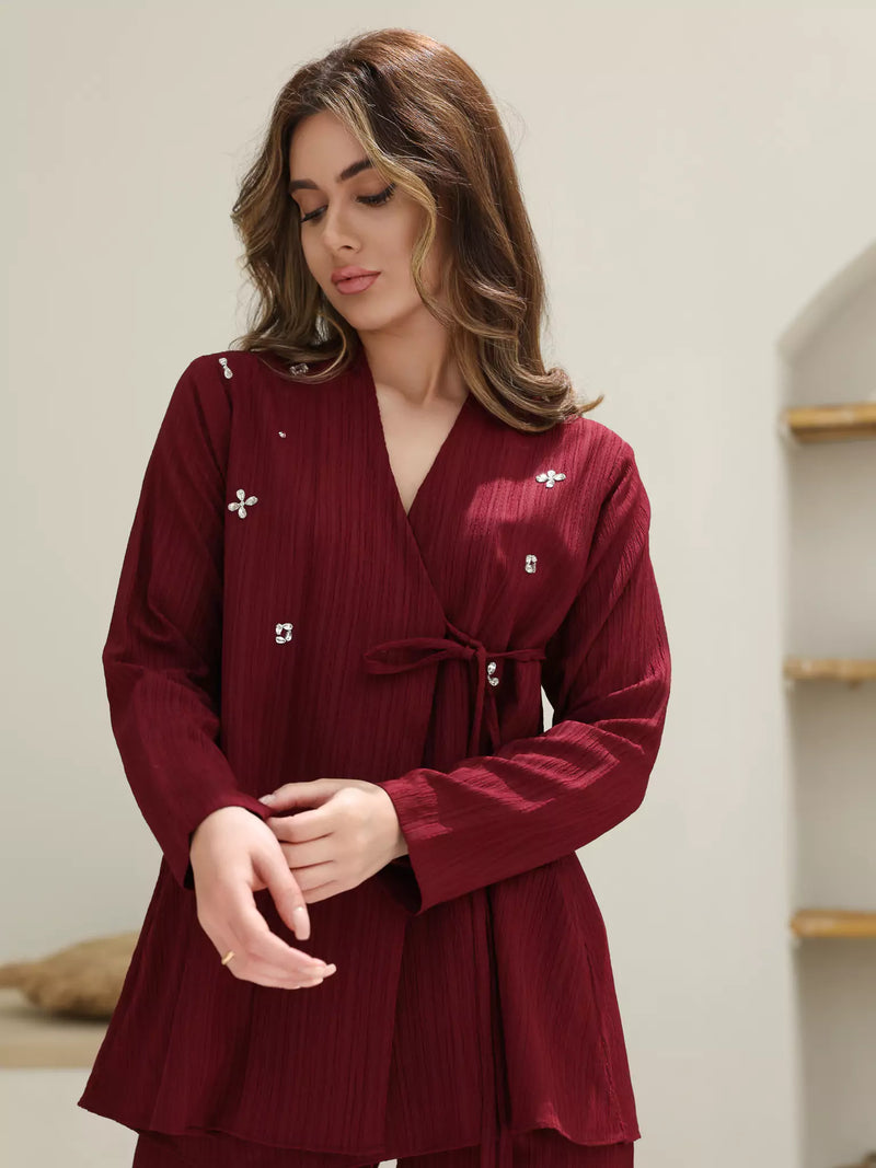 Rosso Embellished Co Ord Set