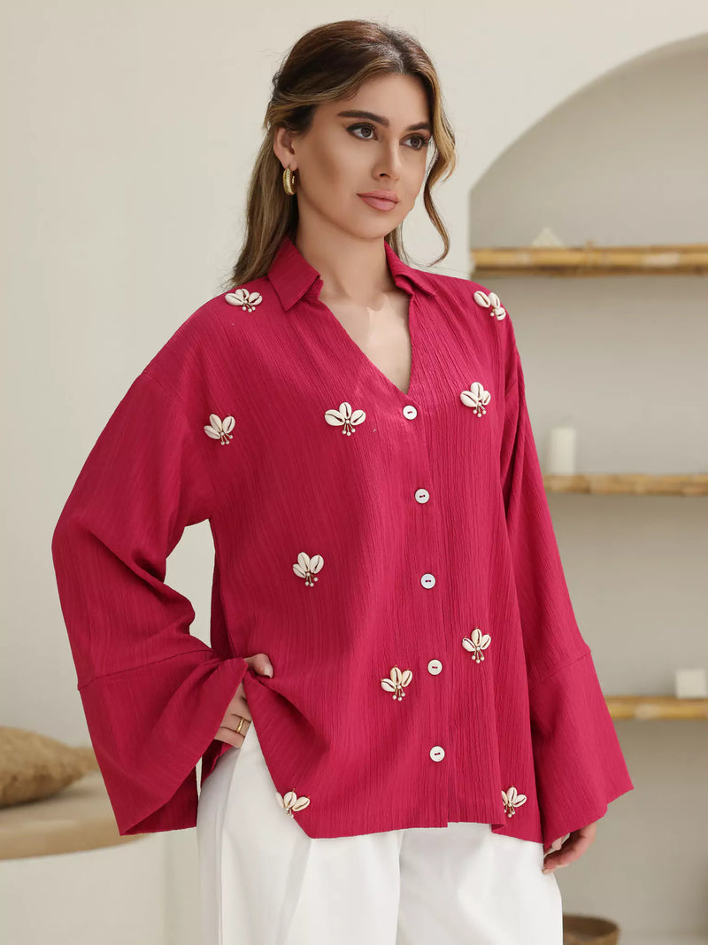 Selkia Embellished Pink Shirt