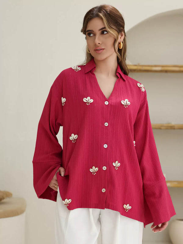 Selkia Embellished Pink Shirt