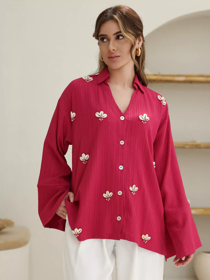 Selkia Embellished Pink Shirt