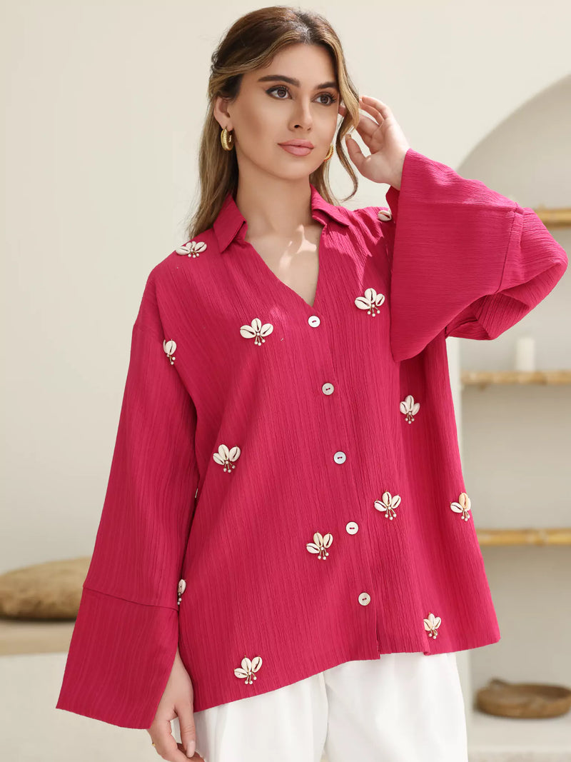 Selkia Embellished Pink Shirt