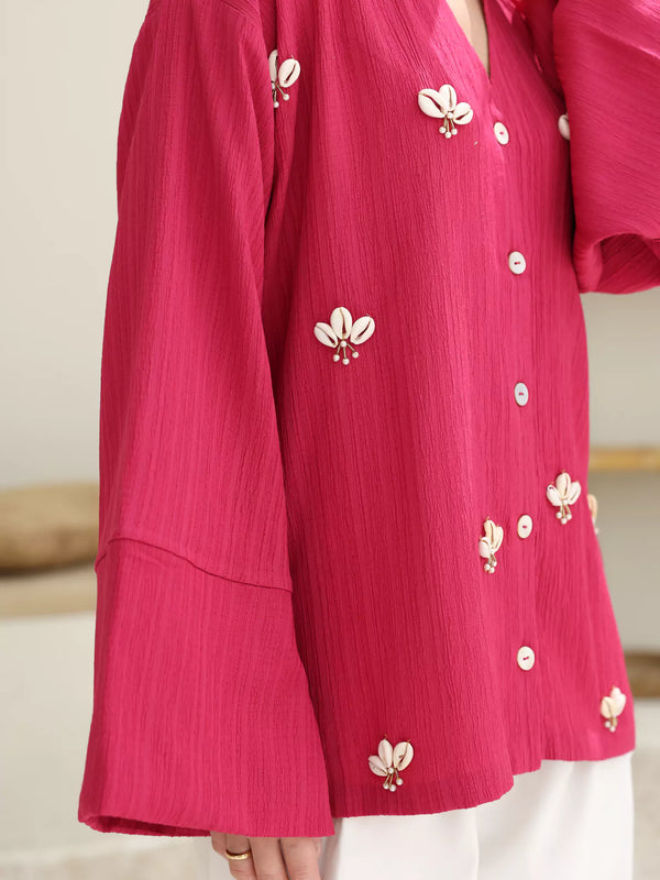 Selkia Embellished Pink Shirt