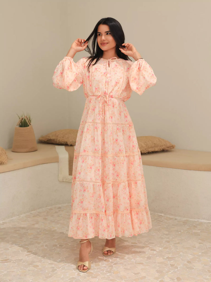 Blushhaven Floral Lace Long Dress