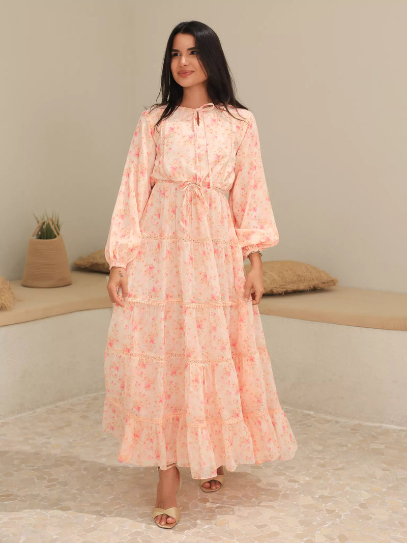 Blushhaven Floral Lace Long Dress