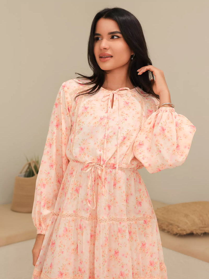 Blushhaven Floral Lace Long Dress