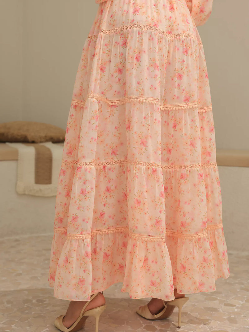 Blushhaven Floral Lace Long Dress